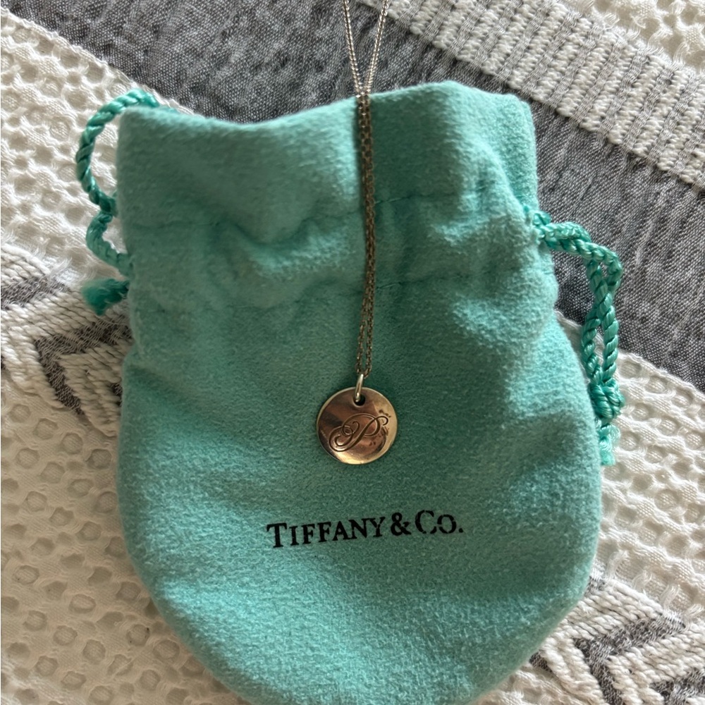 Tiffany & Co. Gold Initial Pendant Necklace